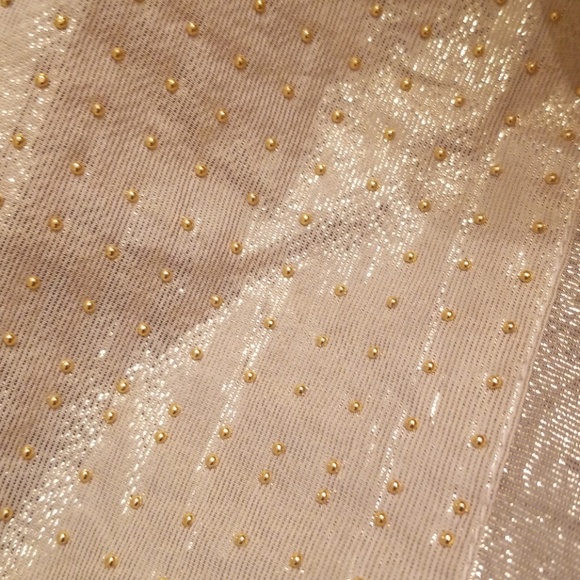 Bebe Gold sheer dress with gold beading - Picture 6 of 7